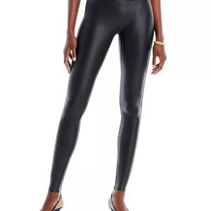 SPANXshape | Black |  Faux Leather Leggings for Women | Size Medium